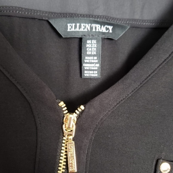 NWT ELLEN TRACY V NECK black top sz 2X - Picture 4 of 7